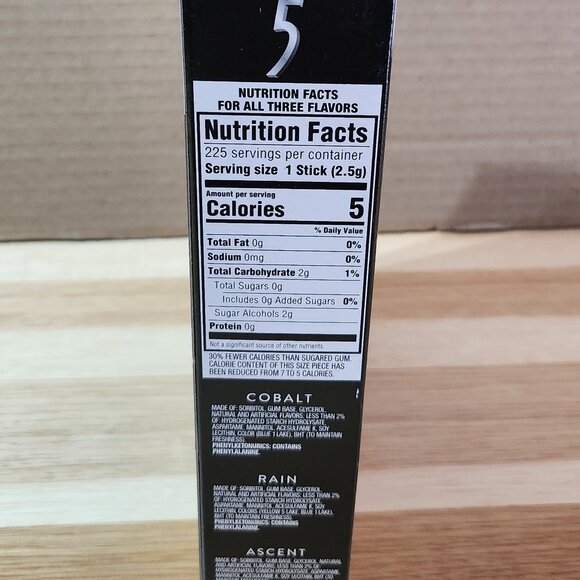 5 Gum Ascent Sugar-Free Chewing Gum Variety Pack, 15 Packs, WRIGLEY'S 15 Stick - Picture 2 of 3